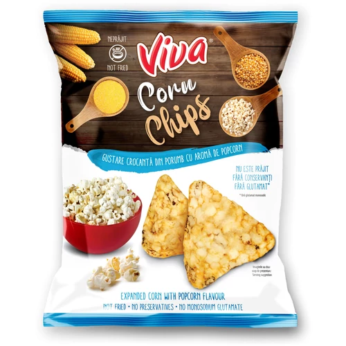 Viva popcorn ízű kukorica chips 50g gluténmentes