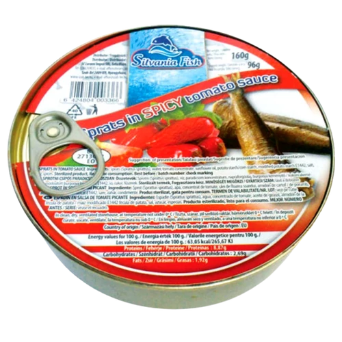 SilvaniaFish paradicsomos sprotni enyhén csípős 160g tpz