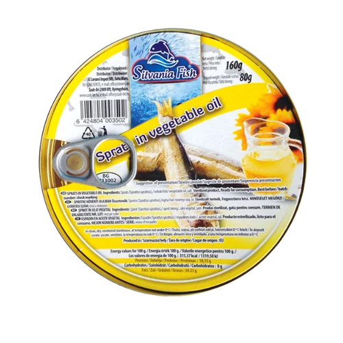 SilvaniaFish füstölt sprotni növényi olajban egész 160g tpz