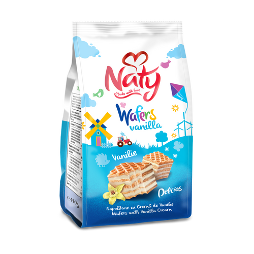 Naty vaníliás krémmel töltött ostya 140g