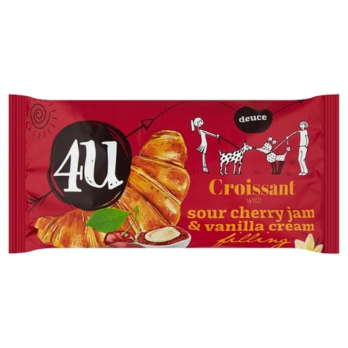 4U croissant meggy-vanilia krémmel töltve 80g
