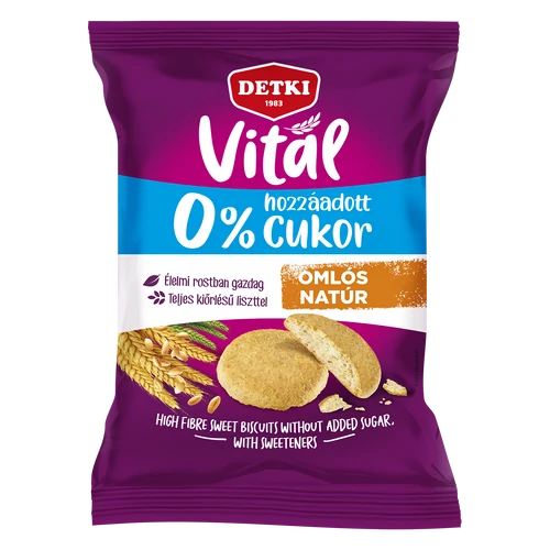 Detki Vitál omlós natúr keksz 180g cukormentes