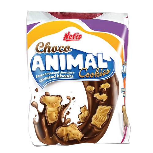 Nefis Choco Animal ccokies részben mártott édes keksz 200g