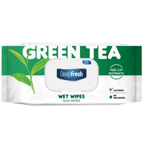 Deep Fresh nedves törlőkendő GreenTea 120db