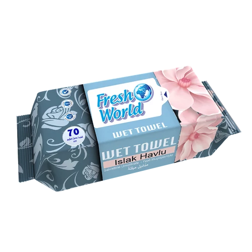 Fresh World nedves törlőkendő Virág illatú 70db
