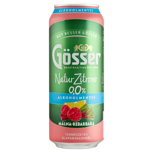Gösser Málna-Rebarbara Alkoholmentes 0,5l dobozos sör