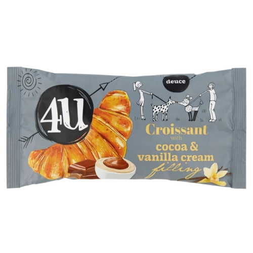 4U croissant kakaó-vanília krémmel töltött 80g