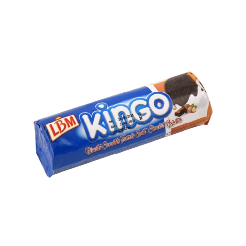 Kingo kakaós keksz csokis-mogyoró ízű töltelékel 120g