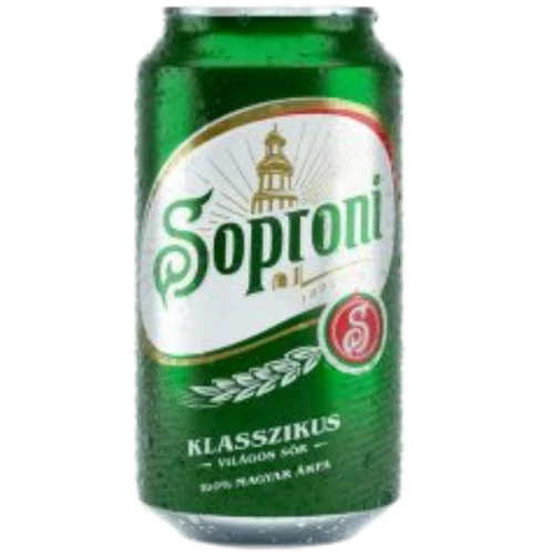 Soproni 0,33l Klasszikus (4,5%) dobozos sör