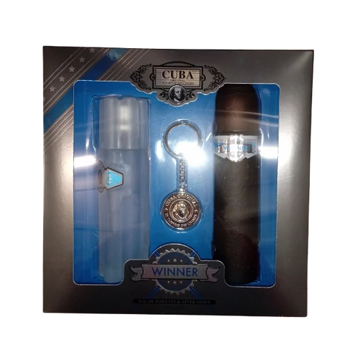 CUBA férfi díszdobozos 100ml edt+100ml aftershave+kulcstartó WINNER