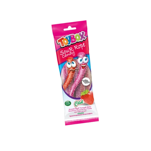 Toybox SOUR ROPE gumicukor pálcika eper 20g