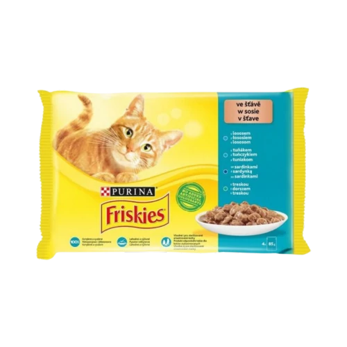 Friskies macskaeledel 4x85g lazac-tonhal-szardínia-tőkehal