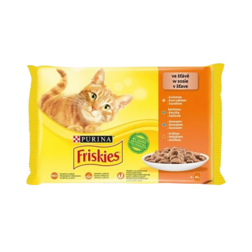 Friskies macskaeledel 4x85g csirke-kacsa-pulyka-lazac