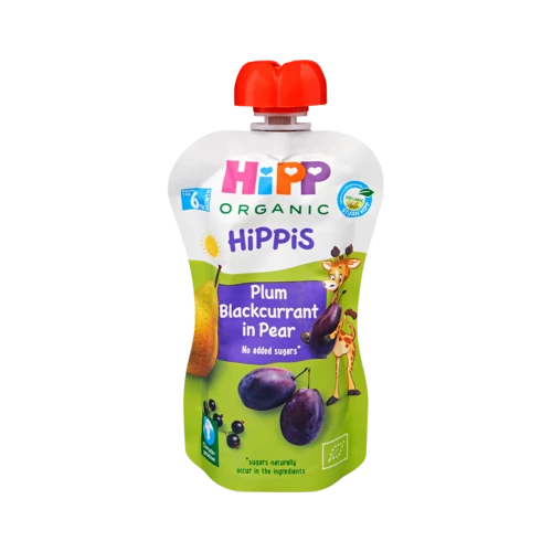 Hippis Körte-Szilva-Feketeribizli püré 100g