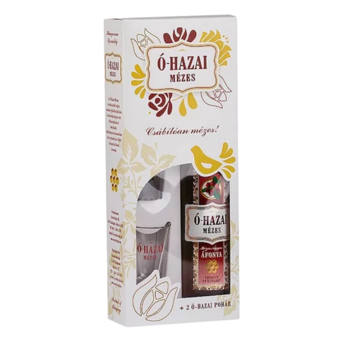 Ó-hazai Mézes Ágyas áfonya likőr 0,5l(30%)+pohár