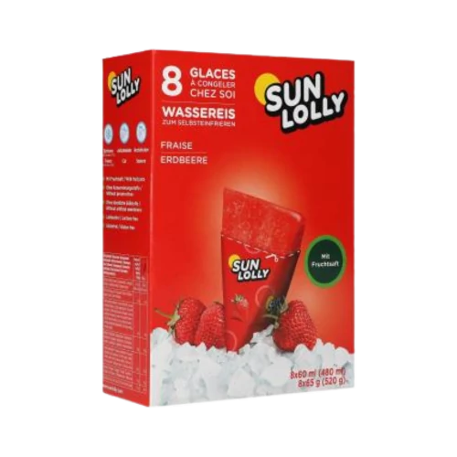 Sun Lolly jégnyalóka eper ízű 480ml (8db) polcon tartható