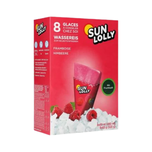 Sun Lolly jégnyalóka málna ízű 480ml (8db) polcon tartható