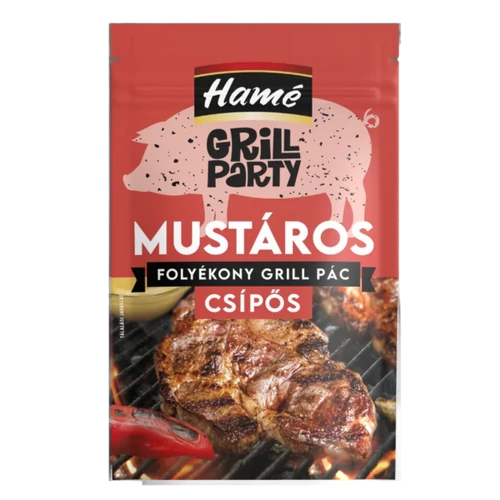 Hamé Grill Party Mustáros csípős folyékony grillpác 80g