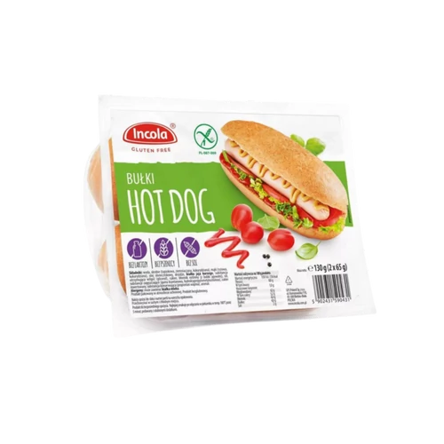 Incola gluténmentes Hot-Dog Kifli 130g (2x65g)