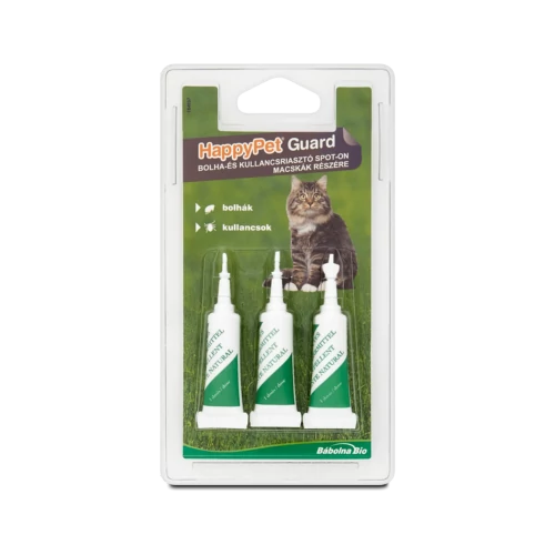 HappyPet bolha-és kullancs riasztó spot-on macskáknak 3x2ml