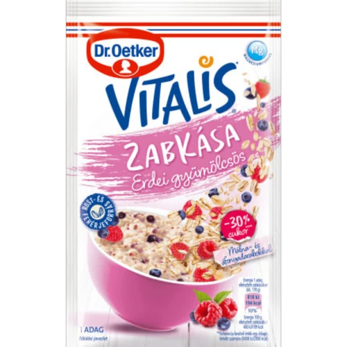 Dr.Oetker Vitalis Zabkása erdei gyümölcsös 53g -30%cukor