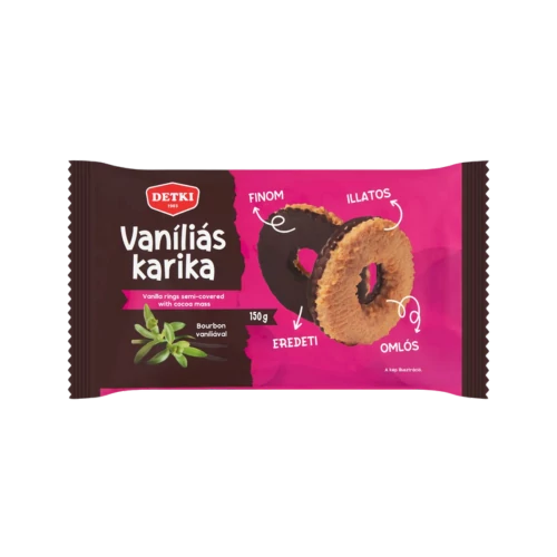 Detki vaníliás karika étbev.félig mártva 150g