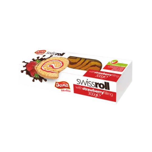 Doma Swiss roll Eper csoki dekor 300g