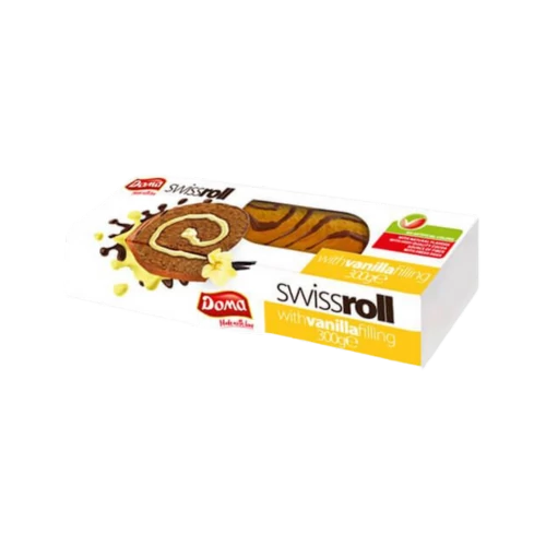 Doma Swiss roll Vanília csoki dekor 300g