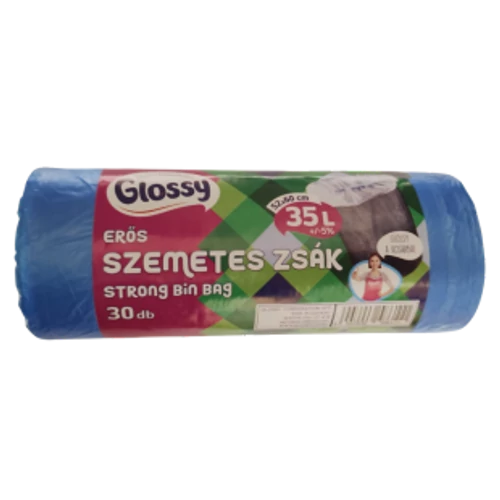 Glossy szalagbehúzós szemeteszsák 35l-es erős