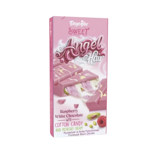 Angel Hair fehércsoki pisztáciával, málnával, vattacukorral 185g