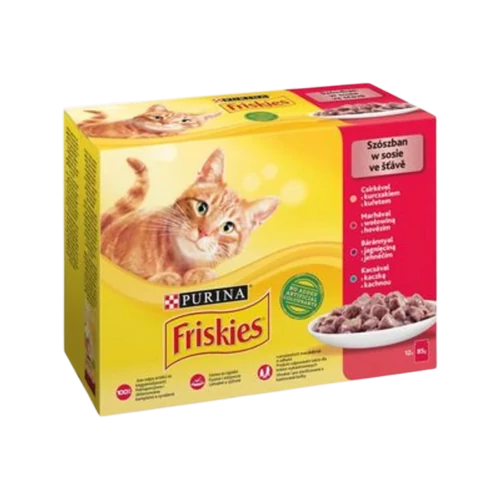 Friskies szósz csirke-marha-bárány-kacsa 12x85g