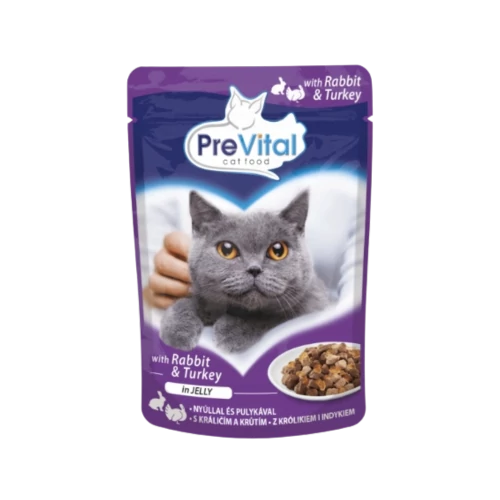 PreVital macskaeledel 100g pulyka-nyúl zselés