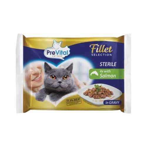 PreVital macskaeledel 4x85g steril lazac pástétom