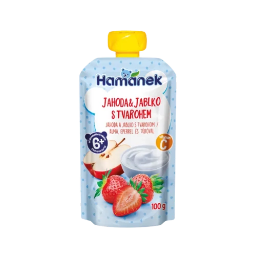 Hamánek desszert 100g tasakos, alma-eper-túró