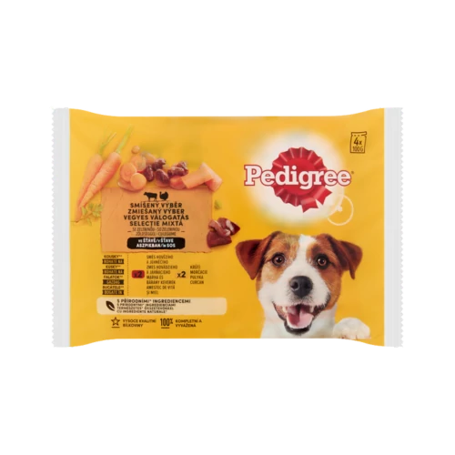 Pedigree 4x100g Marha-Pulyka alutasakos kutyaeledel
