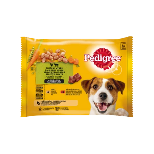 Pedigree 4x100g Csirke-Zöldség alutasakos kutyaeledel