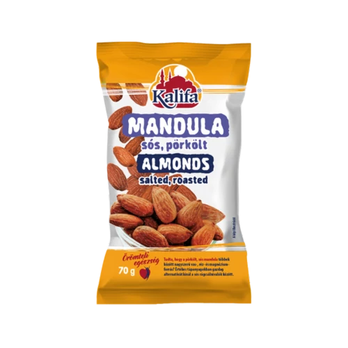 Kalifa mandula sós 70g szárazon pörkölt