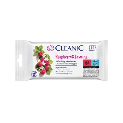 Cleanic frissítő kendő 15db Málna és Jázmin