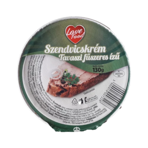 Love Food szendvicskrém 130g tavaszi fűszer ízű