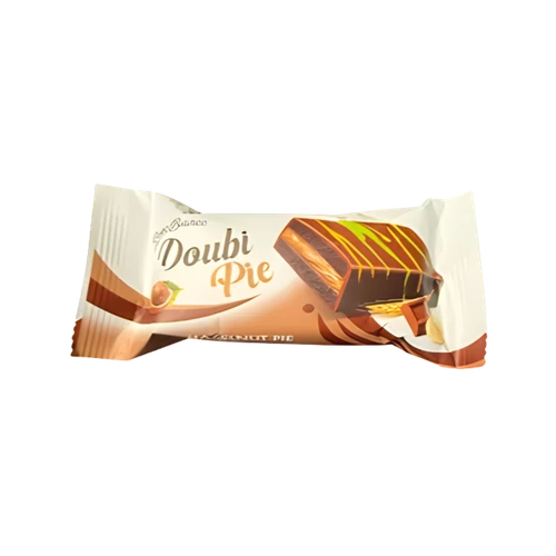 Doubi Pie étcsokival mártott mogyoró ízű krémmel töltött piskóta 40g