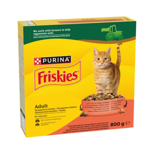.Friskies Marha-csirke-zöldség száraz macskaeledel 800g