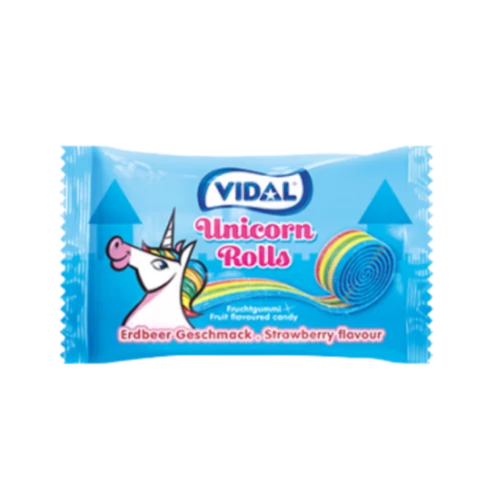 .Vidal Rolla belta Unicorn 19g - vegyesgy.ízű gumicukor tekercs