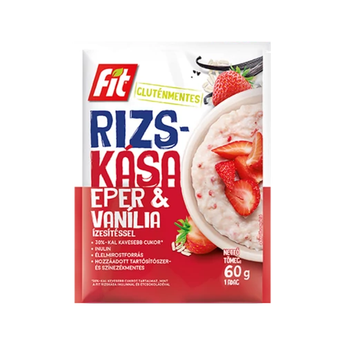 FIT Rizskása Eper-Vanília ízzel 60g gluténmentes