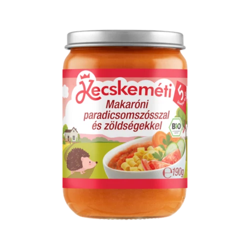 Kecskeméti bébiétel BIO makaróni paradicsomszósszal és zöldséggel 190g