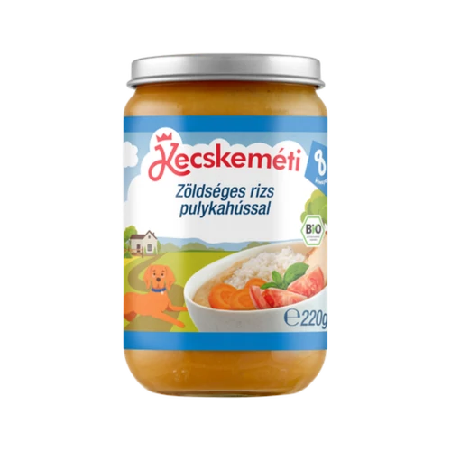 Kecskeméti bébiétel BIO Zöldség-rizs-pulyka 220g