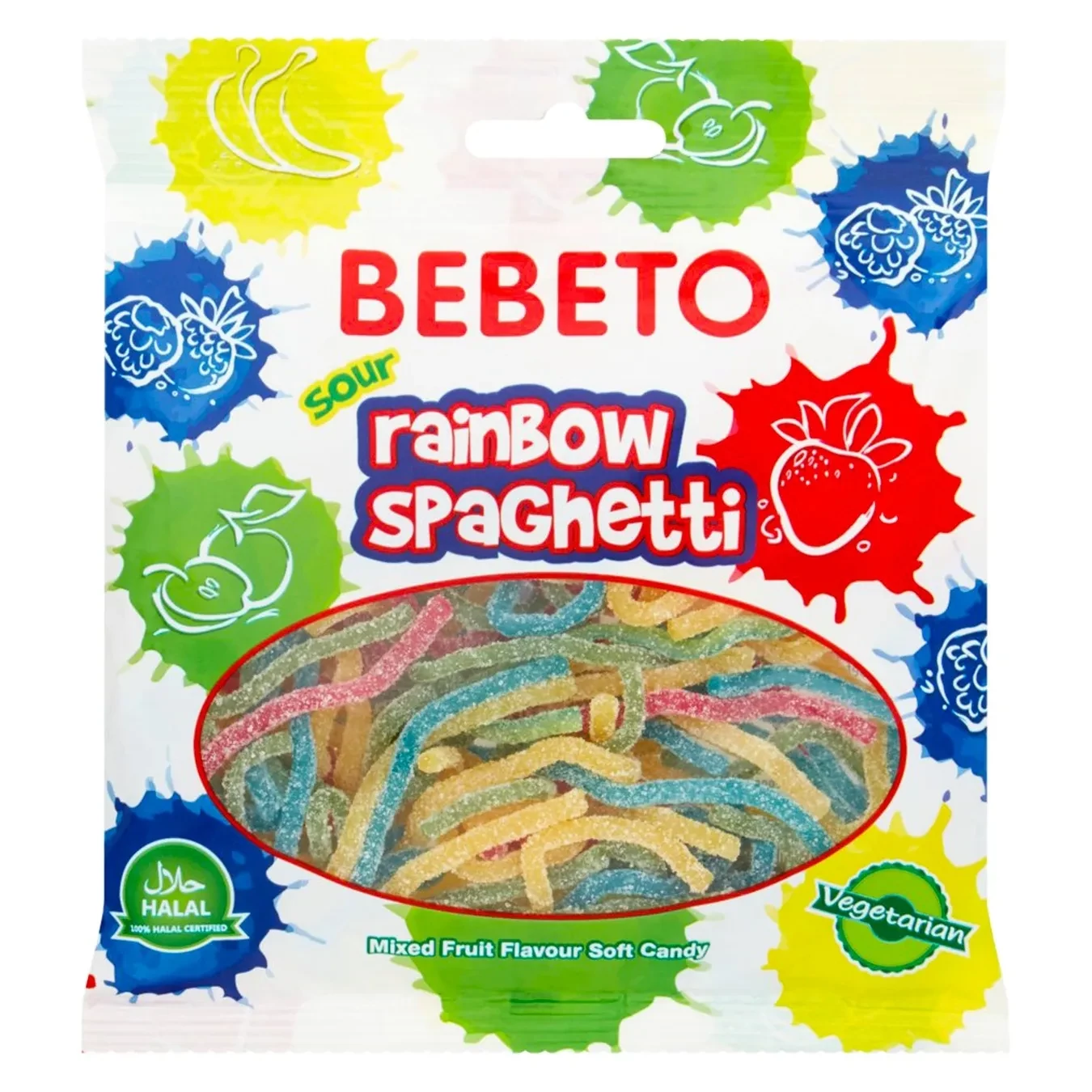 .Bebeto gumicukor 80g Spagetti rainb