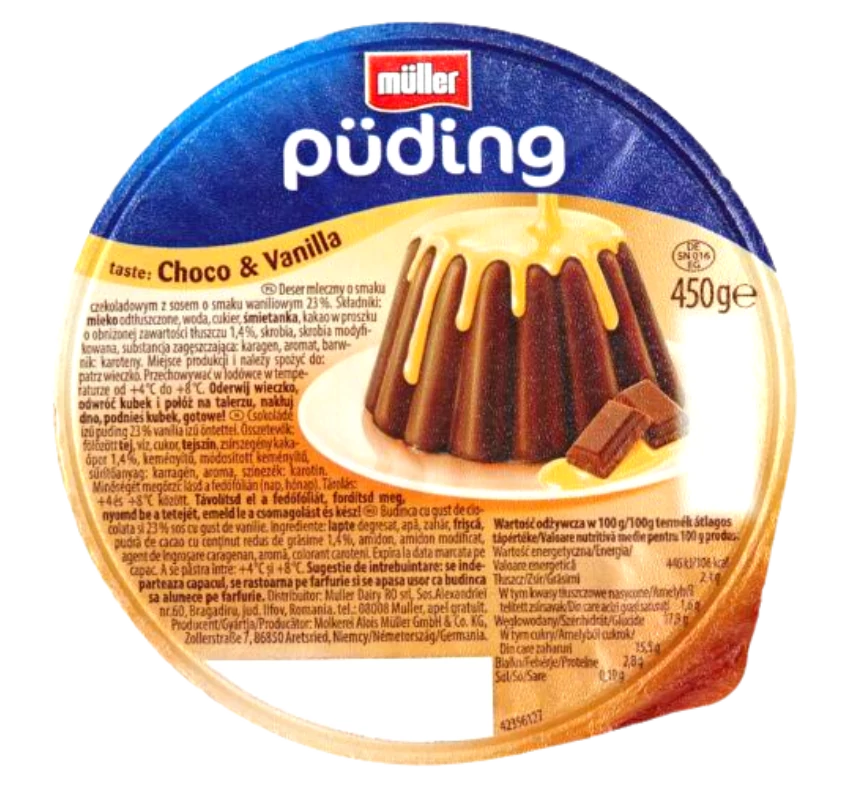 Müller puding 450g csoki-vanilia