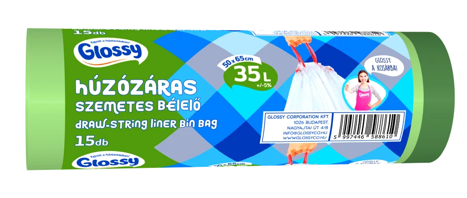 .Glossy szemetes 35l szalagbehúzós