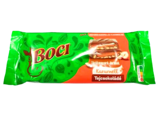 Boci 87g mogyorós-karamellás tejcsoki