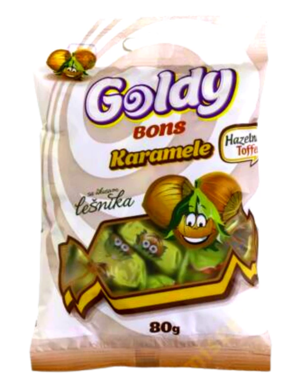 Goldy Bons 80g mogyoró ízű puhakaramella